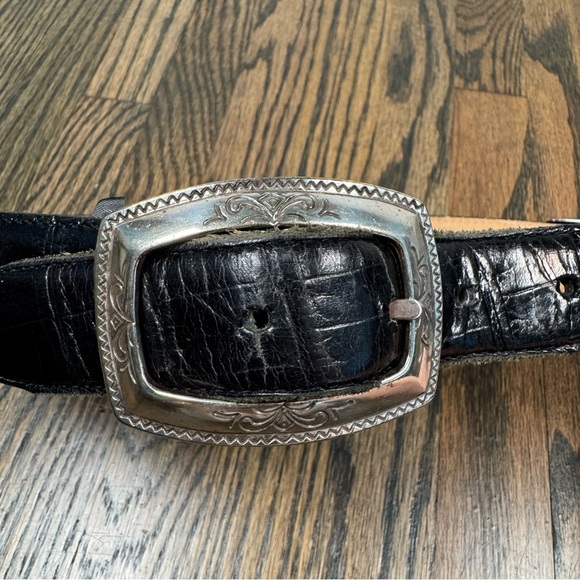 Vintage 1996 Brighton western style leather embossed concho belt size small - Picture 1 of 6